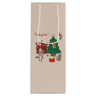 Christmas Cats Chaos Wine Gift Bag