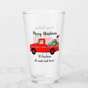 Christmas Cats Glass Cup