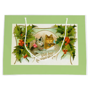 Christmas cats large gift bag