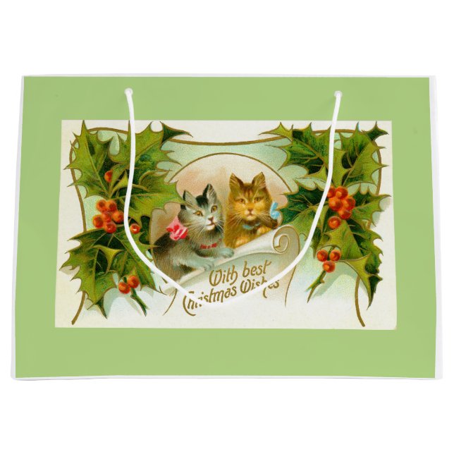 Christmas cats large gift bag (Front)