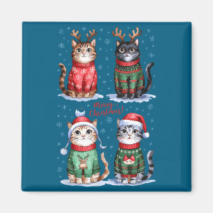 Christmas Cats _ Merry Christmas Cats Graphic  Magnet