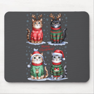 Christmas Cats _ Merry Christmas Cats Graphic  Mouse Pad