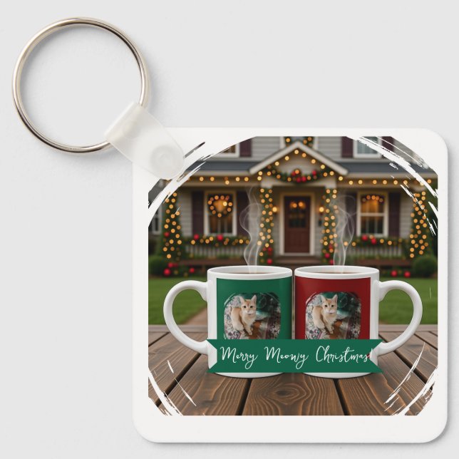 Christmas Cats Mugs Coffee Keychain (Front)