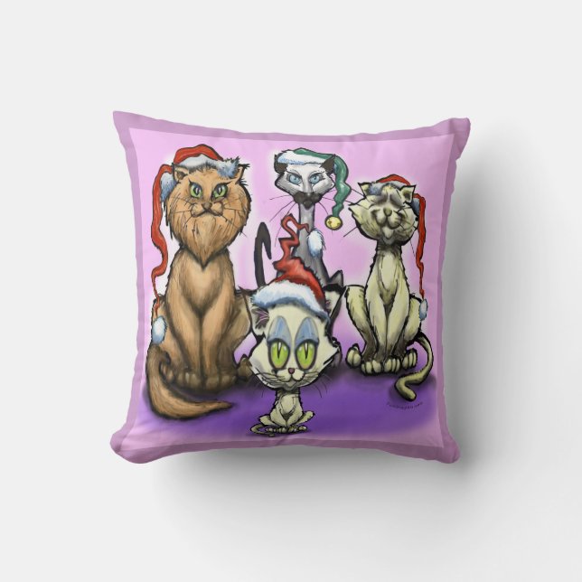 Christmas Cats Pillow (Front)