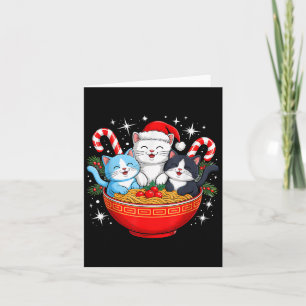 Christmas Cats Ramen Kitten Anime Men Women Kids X Card