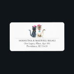 Christmas Cats Return Address Label<br><div class="desc">Add festive charm to your holiday mail with these Christmas cat return address labels featuring a black cat and Siamese in Santa hats. The unique watercolor artwork is set against a soft pink background, capturing the playful spirit of Christmas cats in a stylish and cute design. Personalize easily using the...</div>
