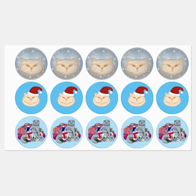 Christmas cats Santa cat British cat  (Sheet)