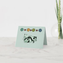 Christmas cats sleeping note card template
