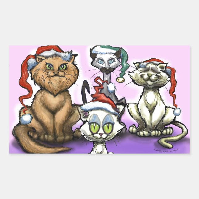 Christmas Cats Sticker (Front)