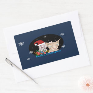 Christmas Cats under the starry sky Sticker