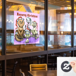Christmas Cats Window Cling