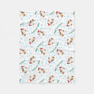 Christmas Cavalier Fleece Blanket