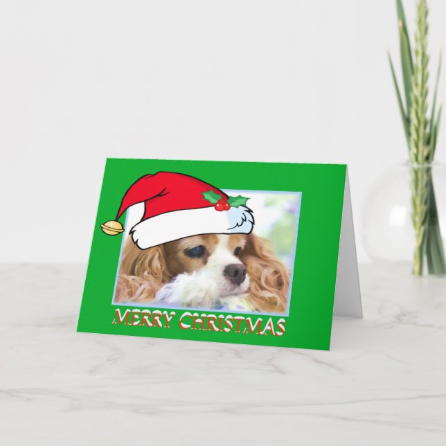 Christmas Cavalier King Charles Spaniel Card (Front)