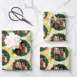 Christmas Cavalier King Charles Spaniel Christmas Wrapping Paper Sheet