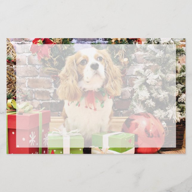 Christmas - Cavalier King Charles Spaniel Maverick Stationery (Front)