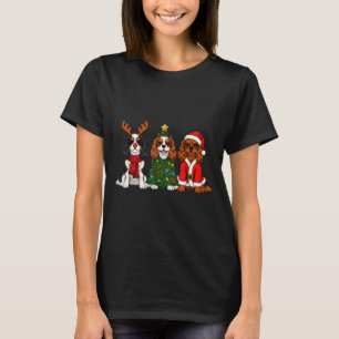 Christmas Cavalier King Charles Spaniel Santa Rein T-Shirt
