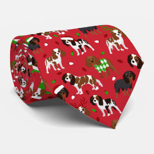 Christmas Cavalier King Charles Spaniel Tie