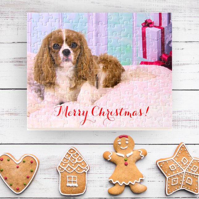 Christmas Cavalier King Charles With Presents  Jigsaw Puzzle (Creator Uploaded)