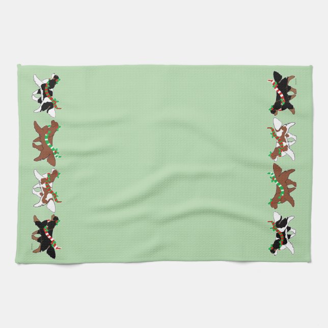 Christmas Cavaliers Parade Kitchen Towel (Horizontal)