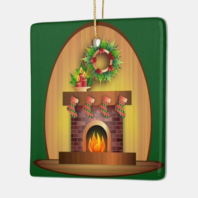 Christmas celebration ceramic ornament (Left)