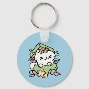 Christmas Celebration with Purr-ty Time Cat Keychain