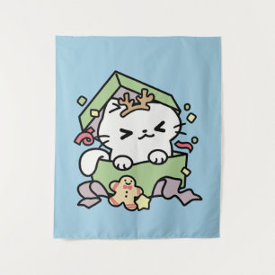 Christmas Celebration with Purr-ty Time Cat Tapestry