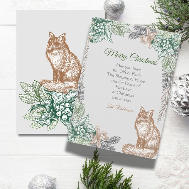 Christmas Celebration With Wolf And Wilderness Hol Holiday Card (Creator Uploaded)