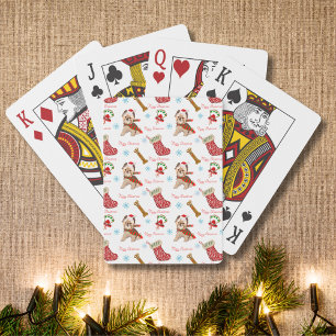 Christmas Celebration with Yorkie Playing Cards