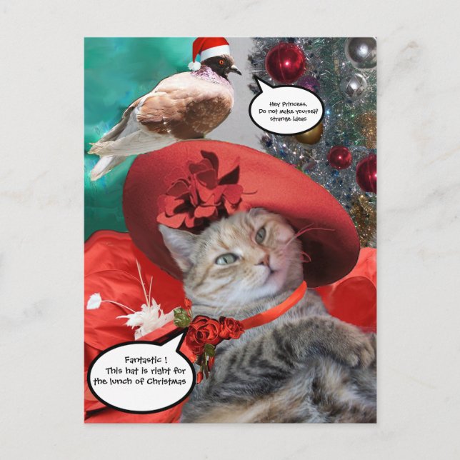 CHRISTMAS CELEBRATIONS OF PRINCESS TATUS CAT POSTCARD (Front)
