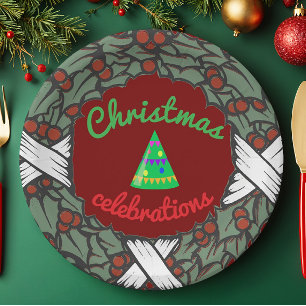 Christmas celebrations party plate