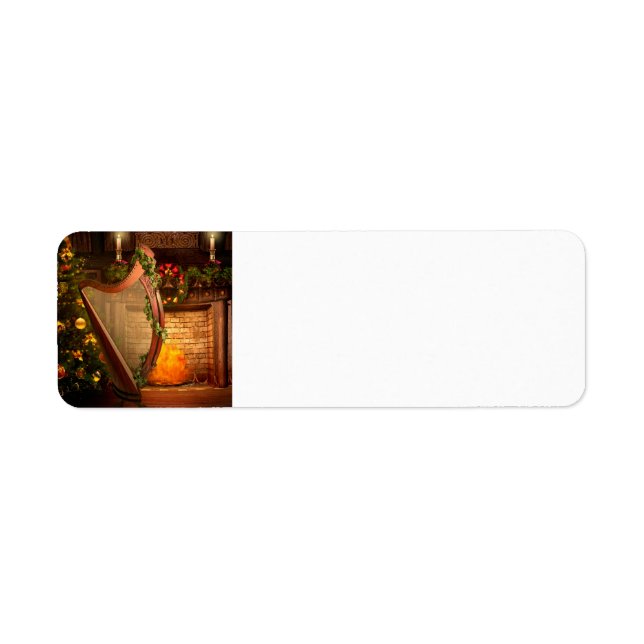 Christmas Celtic Harp Return Address Labels (Front)