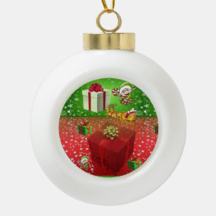 Christmas Ceramic Ball Ornament, Elf Ornament