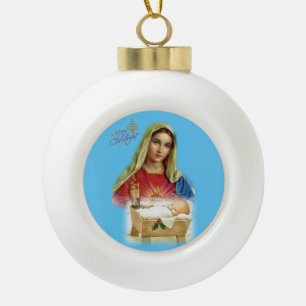 Christmas Ceramic Ball Ornament, Jesus Christ Ornament