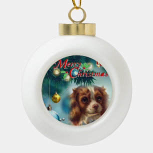 Christmas Ceramic Ball Ornament, Merry Christmas Ceramic Ball Christmas Ornament