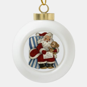 Christmas Ceramic Ball Ornament, Vintage Ornament