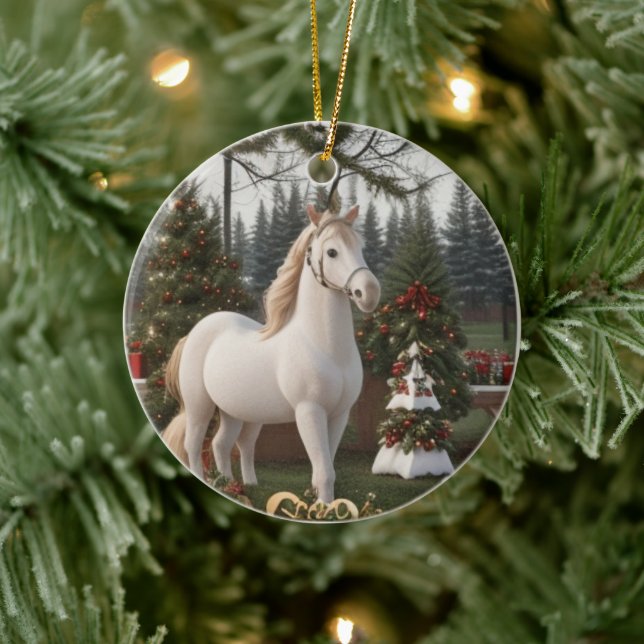 Christmas Ceramic Ornaments Chestnut Horse (Tree)