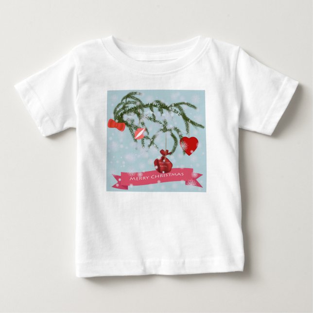 Christmas Ceramic Tile Baby T-Shirt (Front)