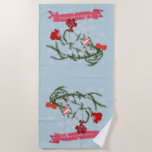 Christmas Ceramic Tile Beach Towel<br><div class="desc">Christmas ,  gift ,  tree ,  typography ,  retro ,  80 ,  blue ,  Christmas ,  new year</div>