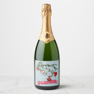 Christmas Ceramic Tile Sparkling Wine Label