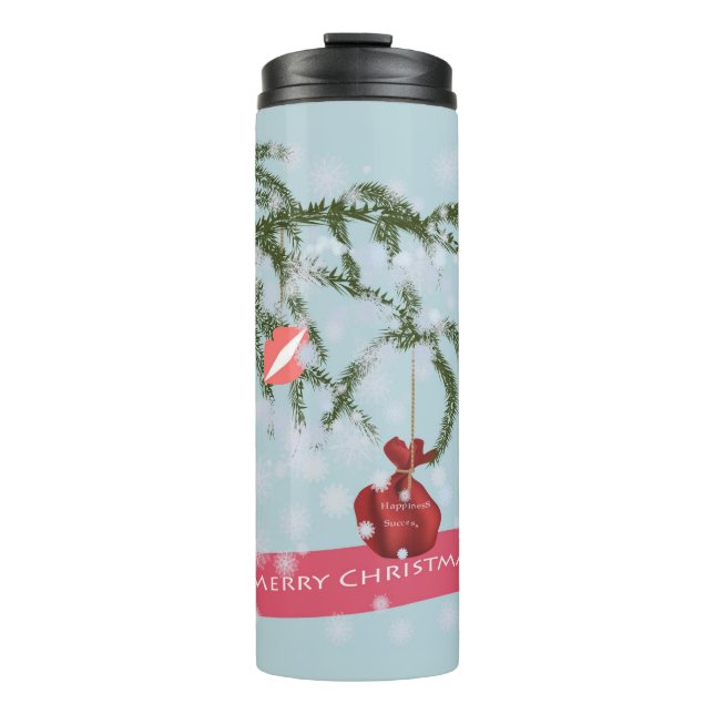 Christmas Ceramic Tile Thermal Tumbler (Front)