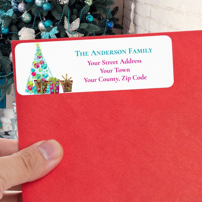 Christmas Cerise & Aqua Fantasy Tree Name  (Creator Uploaded)