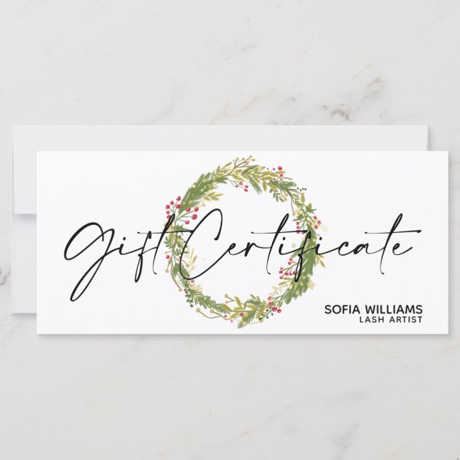 Christmas Certificate Gift Card Add Logo (Front)