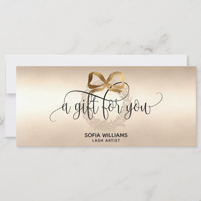Christmas Certificate Gift Card Bow Wreath Logo (Front)