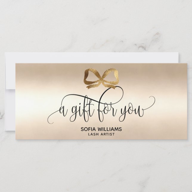 Christmas Certificate Gift Card Bow Wreath Logo (Front)