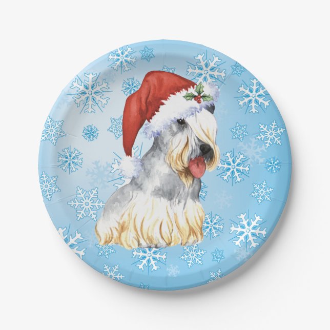 Christmas Cesky Terrier Paper Plate (Front)