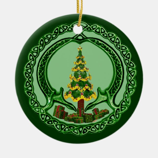 Christmas Chaddagh Ceramic Ornament (Front)