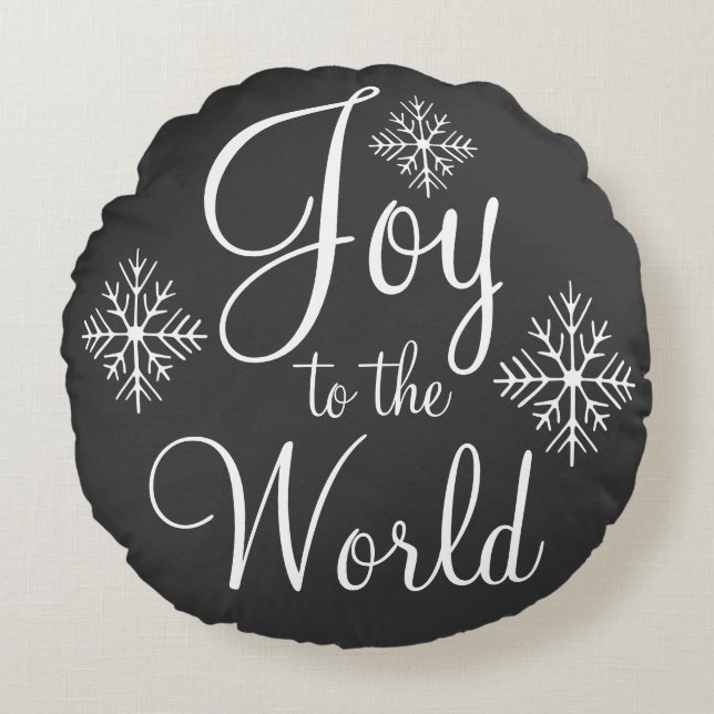Christmas Chalkboard Joy to the World Pillow (Front)