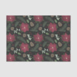 Christmas Chalkboard Winter Flowers & Foliage Tissue Paper<br><div class="desc">A rustic chalkboard design featuring the classic winter flowers and foliage we think of at Christmas time. Christmas tree branch sprigs, pine cones, poinsettias, holly leaves and berries, and even mistletoe sprigs decorate this versatile pattern. Can be used for any winter holiday or occasion. Looks great as a pop of...</div>