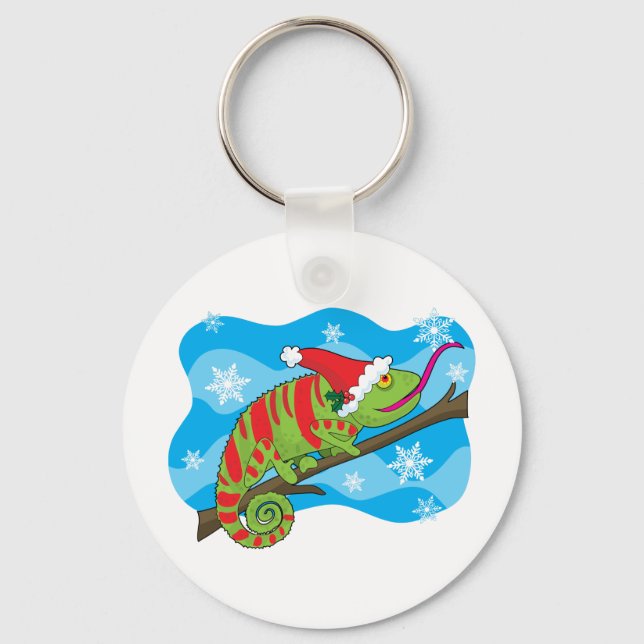 Christmas Chameleon Keychain (Front)