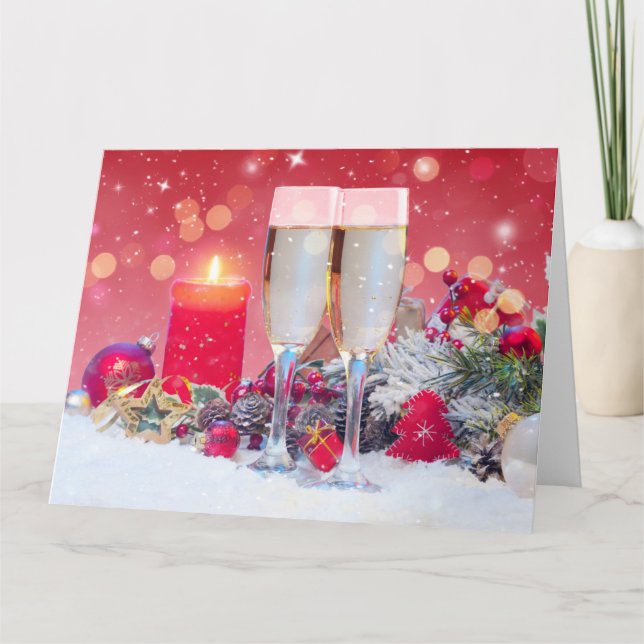 Christmas Champagne Card (Front)